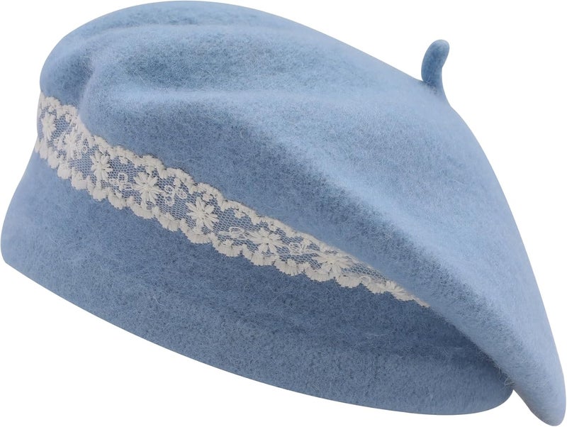ZLYC Wool Kids Beret Hat Girls Solid Color Artist French Beret Cap - Image 5